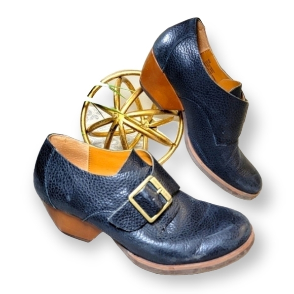 Kork-Ease | 6.5 Black Pebbled Leather Ankle Boots Monks Strap - Picture 2 of 16